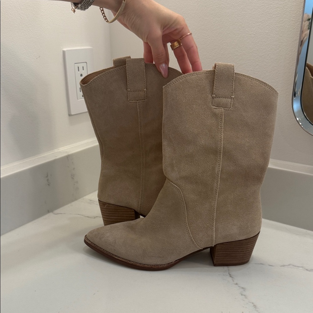 Tan Suede Women's Western Boots
